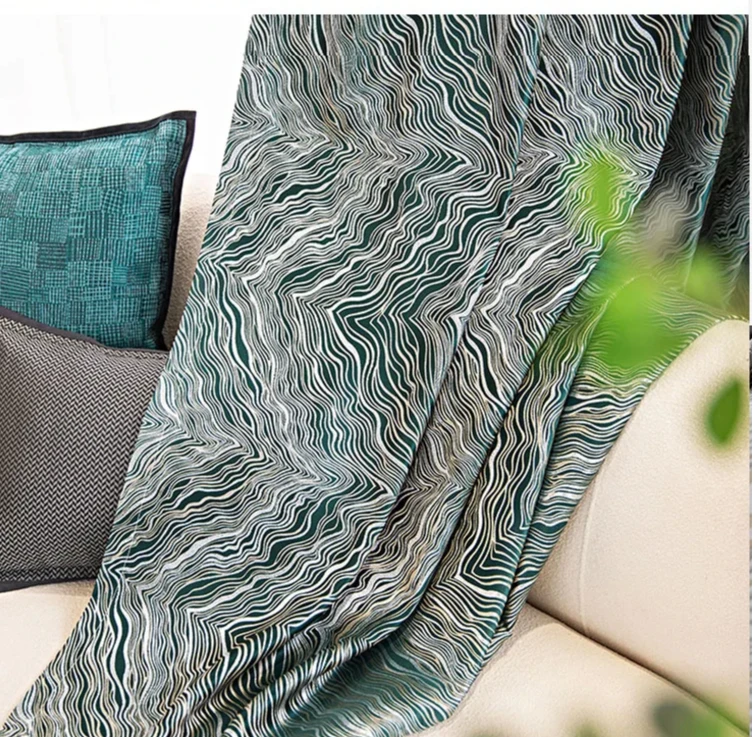High-Precision Texture Jacquard Curtains for Living Room and Bedroom Modern Nordic Luxury Window Drapes Thicken Custom Decor