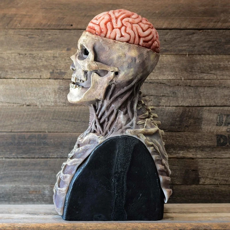 Máscara de Horror de Halloween de realidad 3D para hombres, cabeza completa, Calavera, esqueleto, látex, fiesta de carnaval, Cosplay, miedo, Casa Encantada, accesorios NPC