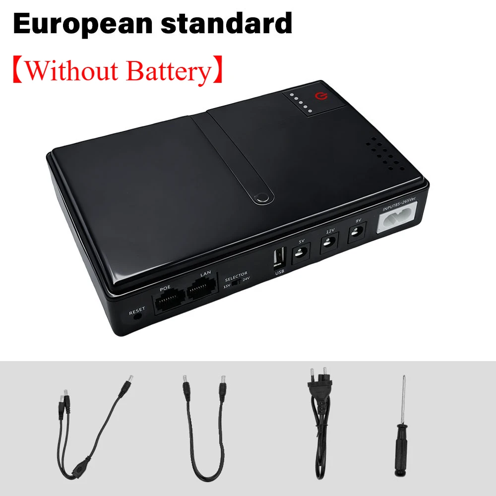 2026 الطوارئ UPS 5 فولت-24 فولت قابل للتعديل تيار مستمر الناتج 0.6A-2A شاحن بدون 18650 بطاريات تصميم لجهاز التوجيه CCTV AC85-265V المدخلات