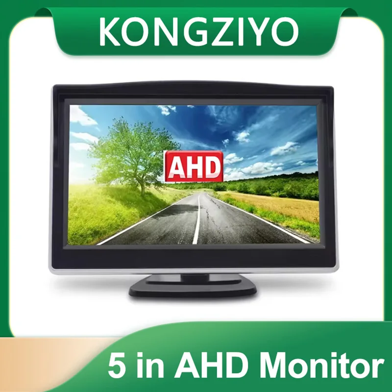 

5-дюймовый автомобильный монитор AHD, ЖК-дисплей для резервной камеры заднего вида автомобиля, простой в установке универсальный дисплей машины высокой четкости