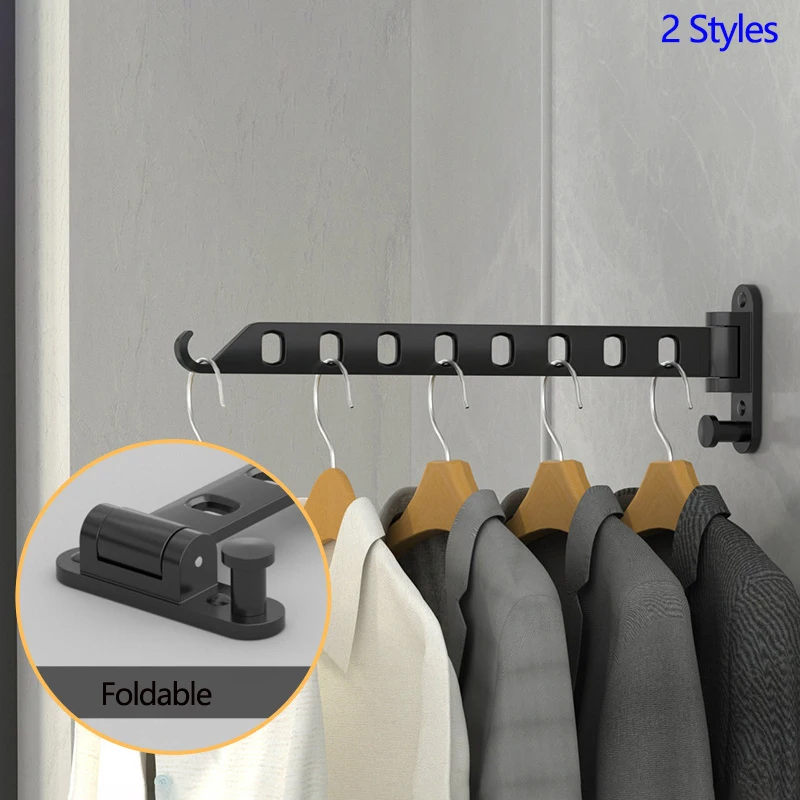 Wall Mounted Foldable Drying Rack Clothes Loop Hanger Rack Windproof Laundry Dryer Retractable Invisible Wall Hanging Organizers