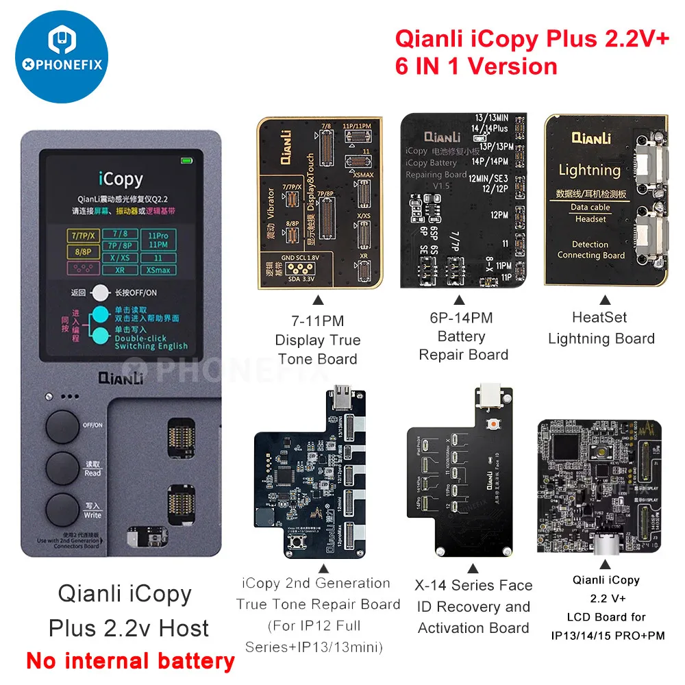 Программатор Qianli iCopy Plus 2,2 для iPhone X/XR/XS/11 /12Pro /13/14, ЖК-дисплей/вибратор