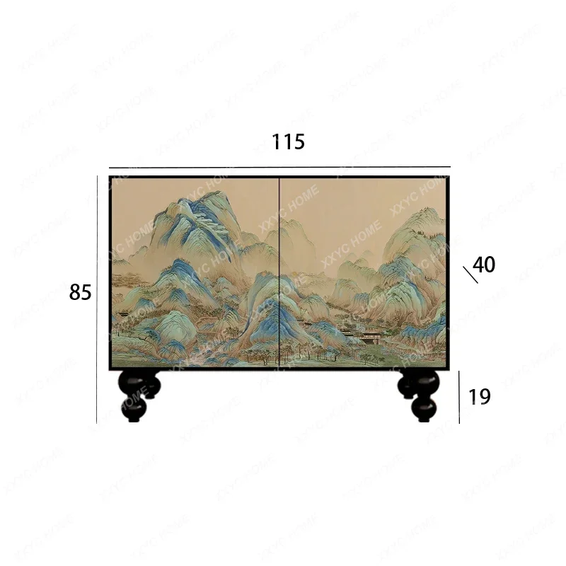 

Solid Wood Entrance Partition Cabinet Vintage Hallway Living Room Wall-Mounted Storage Cabinet
