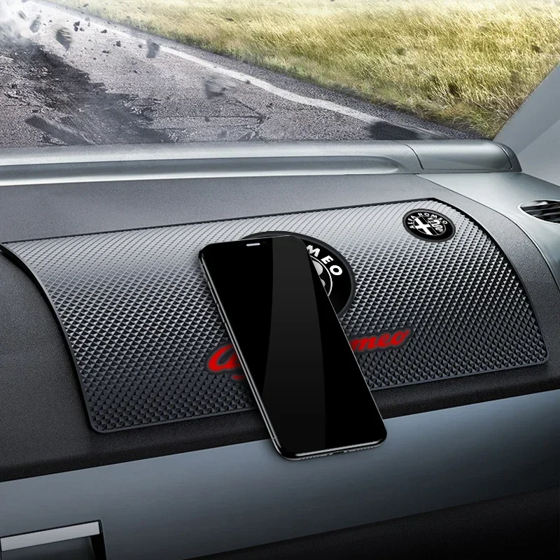 1PCS Car Dashboard Silicone Non Slip Mat Phone Holder Anti-skid Pad For Alfa Romeo Sportiva 156 Stelvio Giulia Giulietta 147 159