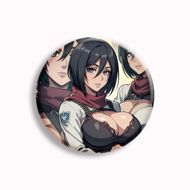 Pin de botón de chica mixta de Anime Sexy, colección de adultos, insignia de broche, accesorios de decoración de bolso, 58mm