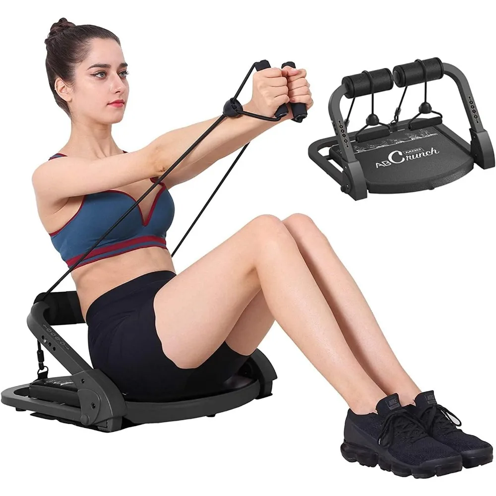 

Foldable Ab Crunch Machine Automatic Rebound Abdominal Sit-up Exercise Equipment for Home Gym Strength Training