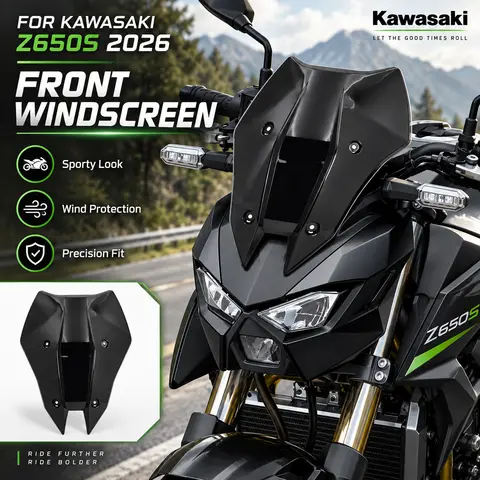 Fit For Kawasaki Z650S 2026 Z650 S Front Windscreen Motorcycle Touring Sport Windshield Visor Deflector Fairing Cover