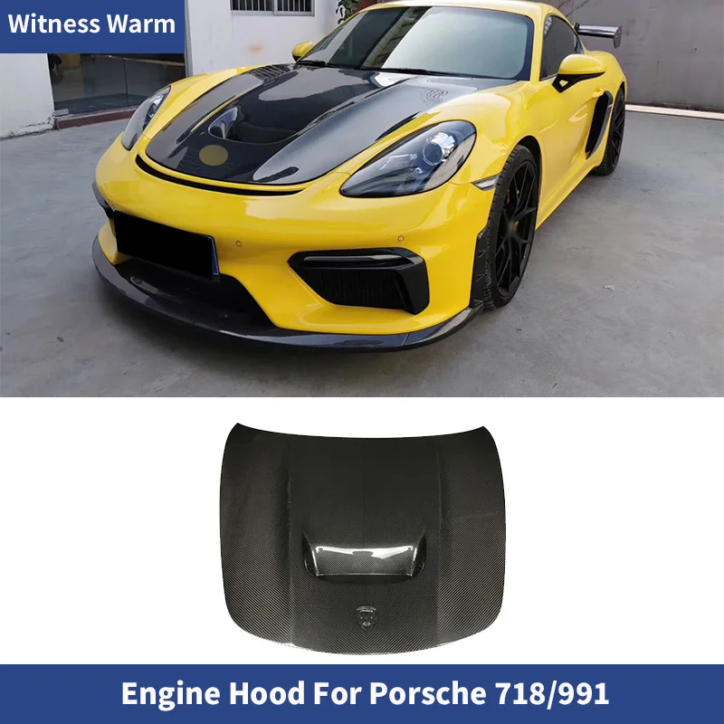 Capot moteur avant en fibre de carbone FRP, Porsche 718, Boxster, Cayman, capot moteur, capuchons, 718, 2016, 2017, 2018