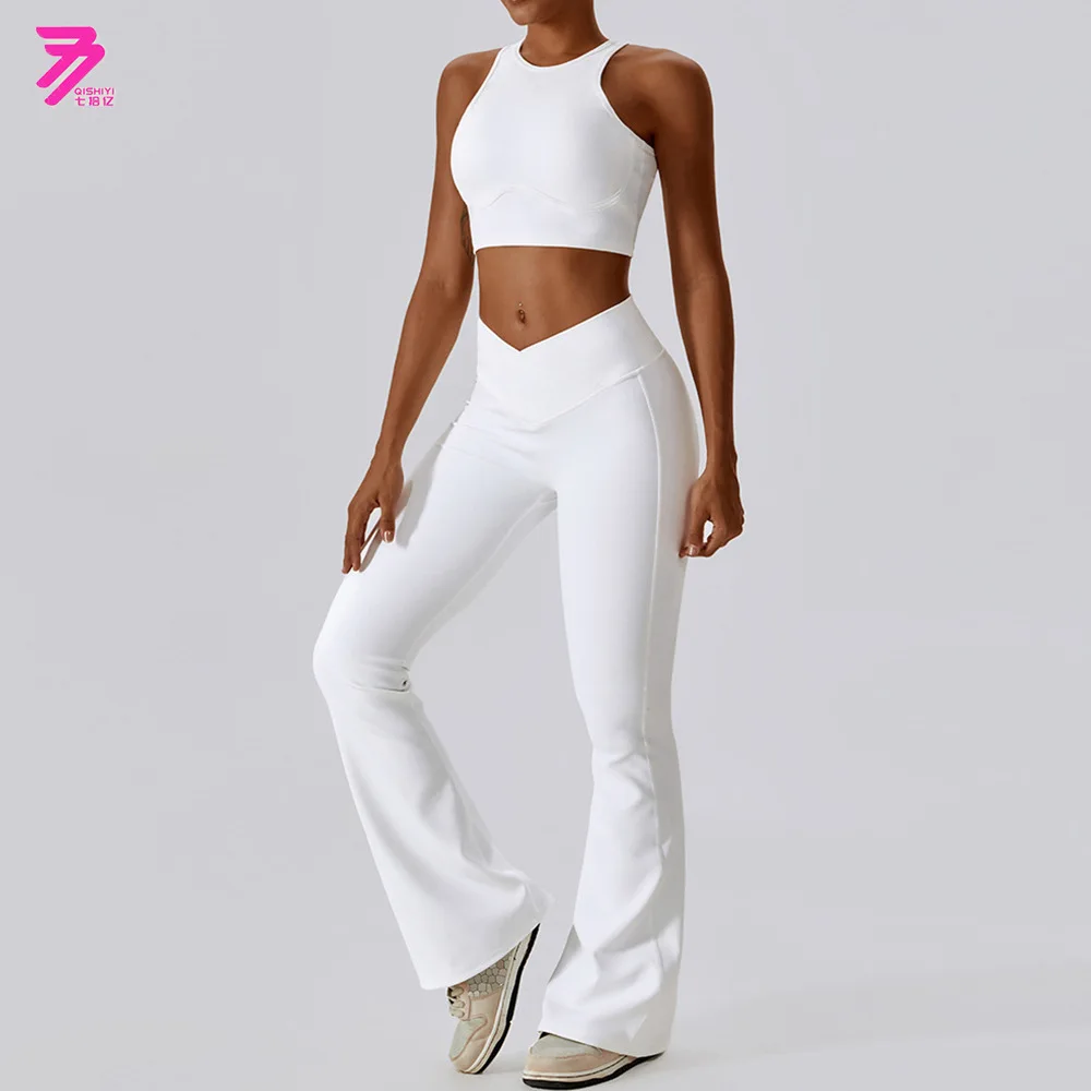 

Threaded abdominal tightening, high waist and beautiful back yoga set, hip-lifting and tight-fitting fitness exercise set