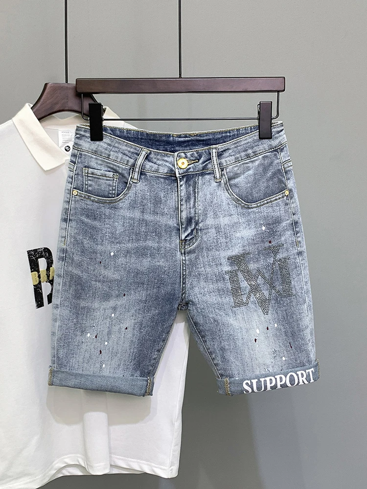 

Summer Thin Light Men's Denim ort Pants Five Parts ular Brand Faionable Korean Sle Mid-Waist Jeans Youth Casual Wear