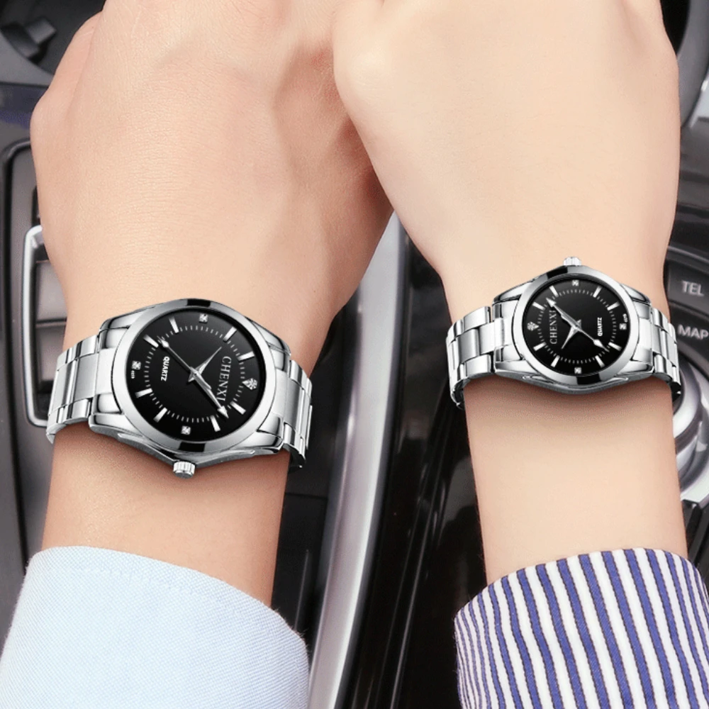 Chenxi Top Brand Couple Watch Simple Classic Women's Man Full Stainless Steelwaterproof Quartz For Lover Clock Relogio Masculino