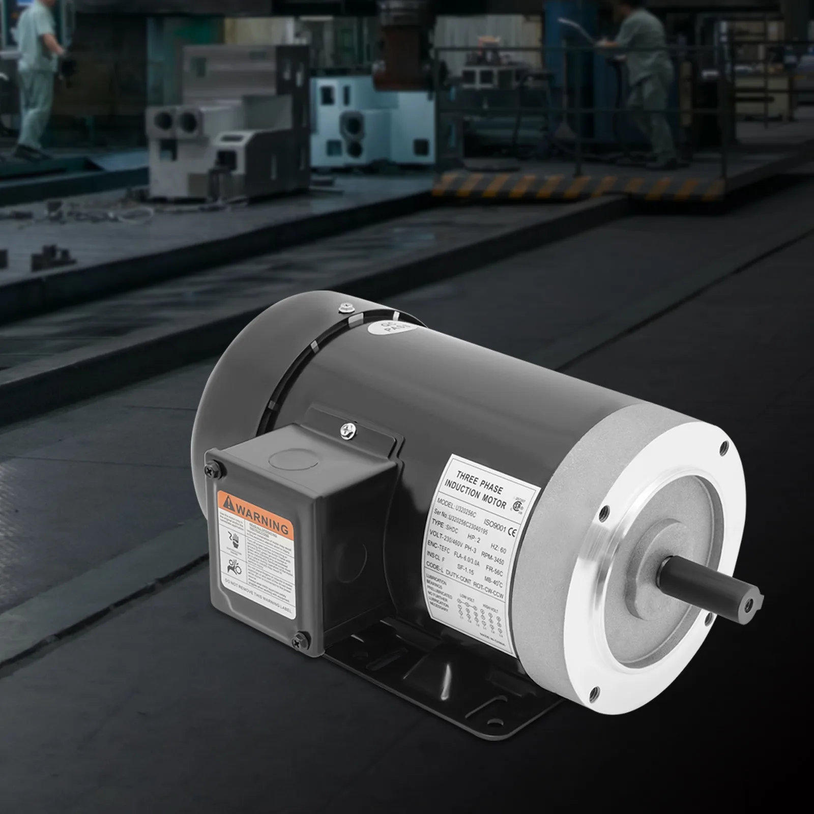 Bymaocar 3 Phase 60 Hz AC Electric Motor, 2HP Electrical Supply with Removable Base for Oilfield, Agriculture and Air Compressor