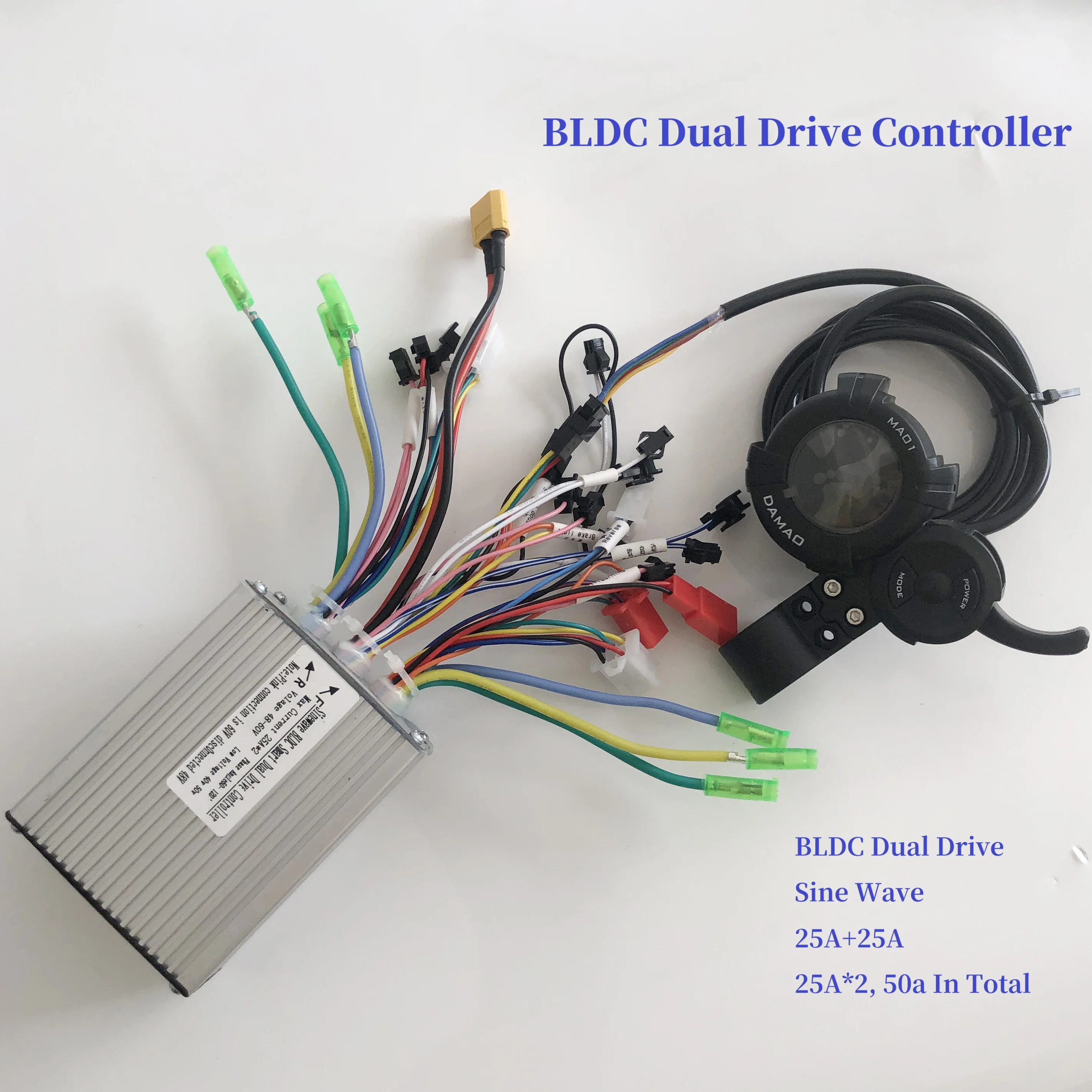 Dual Drive Controller with LCD Display 25A +25A in 1 Piece For Motor 36V 48V 60v 800W 1000W 1200w