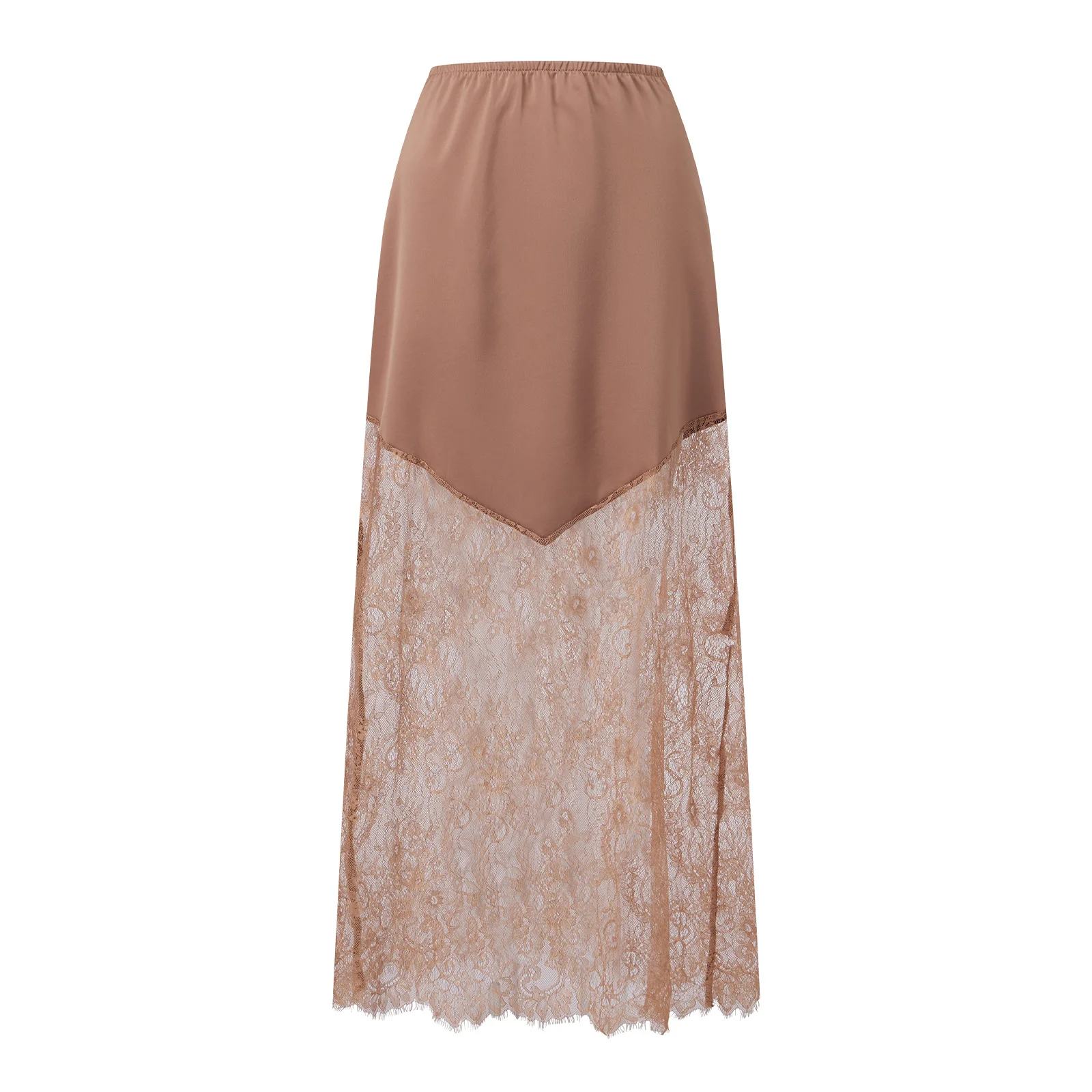 

Женские длинные юбки с цветочным кружевом и эластичной талией, модные повседневные юбки, уличная одежда