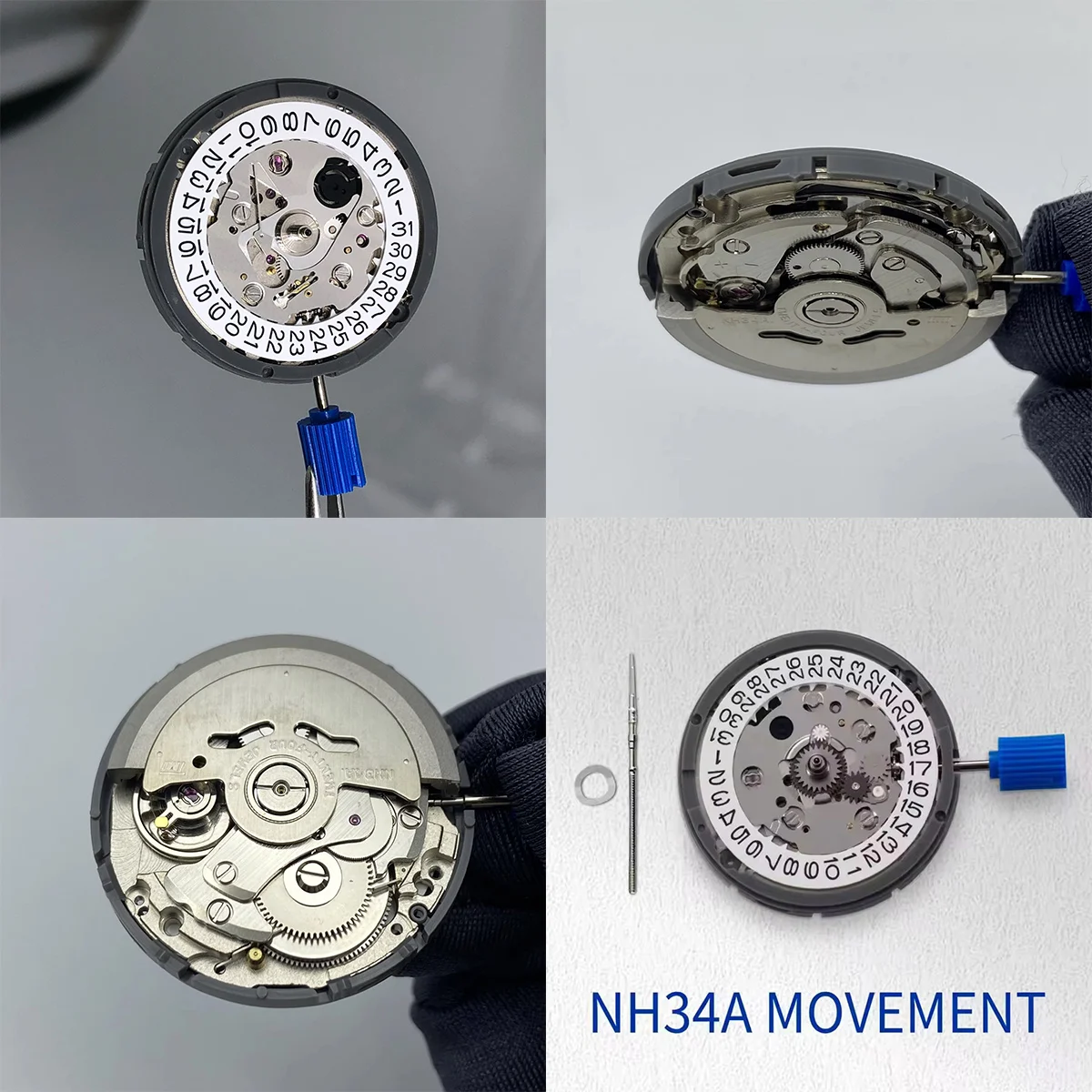 4-Hands Dual Time GMT Japan NH34A Automatic Mechanical Engine Authentic Japanese Movement Assembly Mod Tools Part