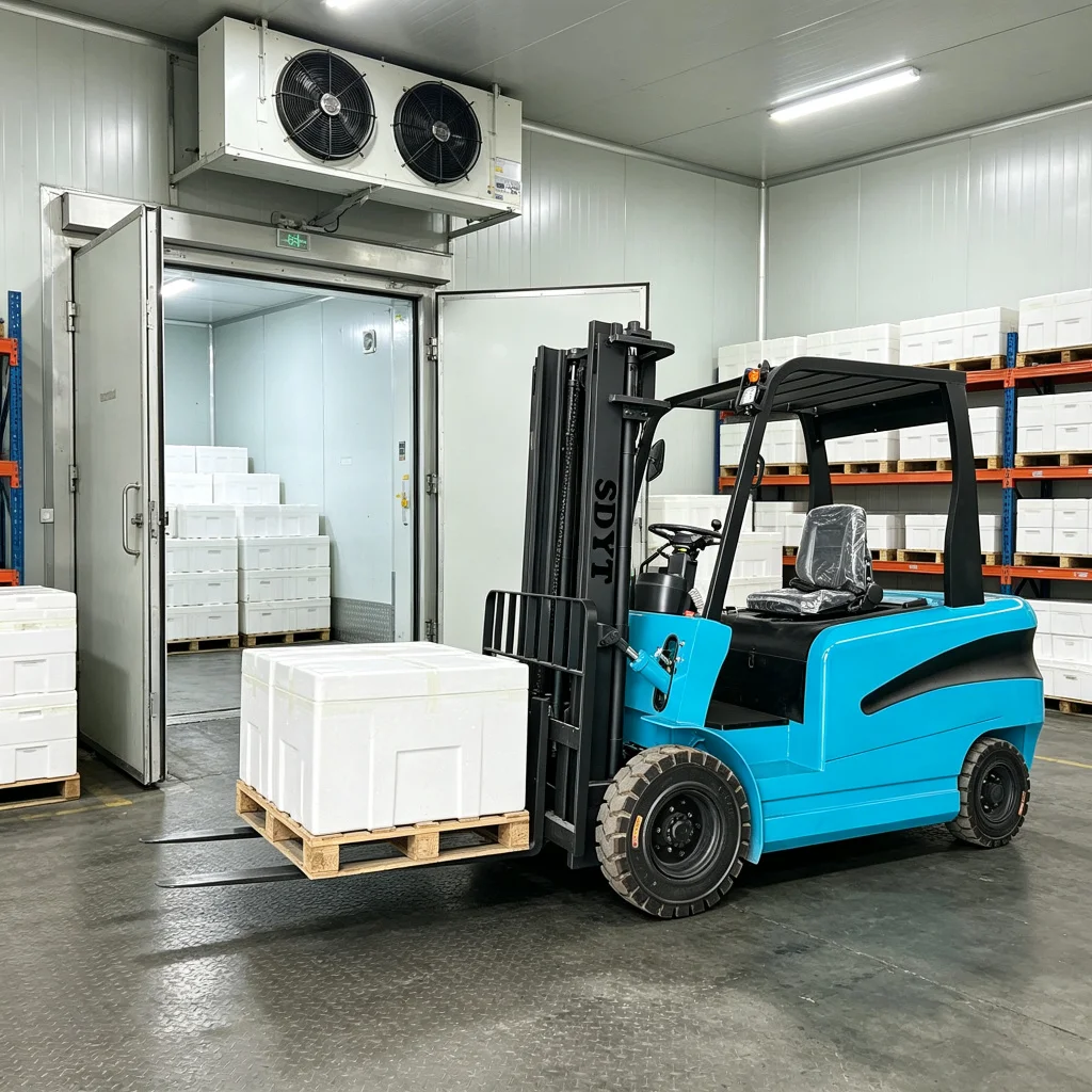 Durable Lithium Forklift Truck Customized Lifting Height Flexible Steering For Supermarket Logistics Indoor Material Handling