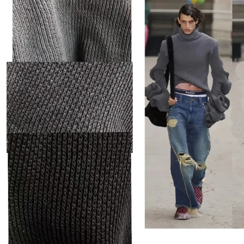 

Вязаный грубый игольчатый шерстяной тканый грубый плоский игольчатый интегрированный свитер, повседневное пальто, свитер, текстура, полоска, дизайн одежды, ткань