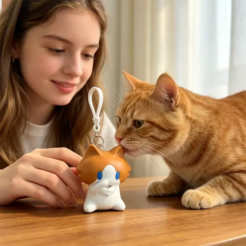 Monthly Salary Cat Waving Salary Cat Interactive Keychain Pull To Wave Fidget Toy Keyring Bag Charm Pendant Fun Novelty Gift