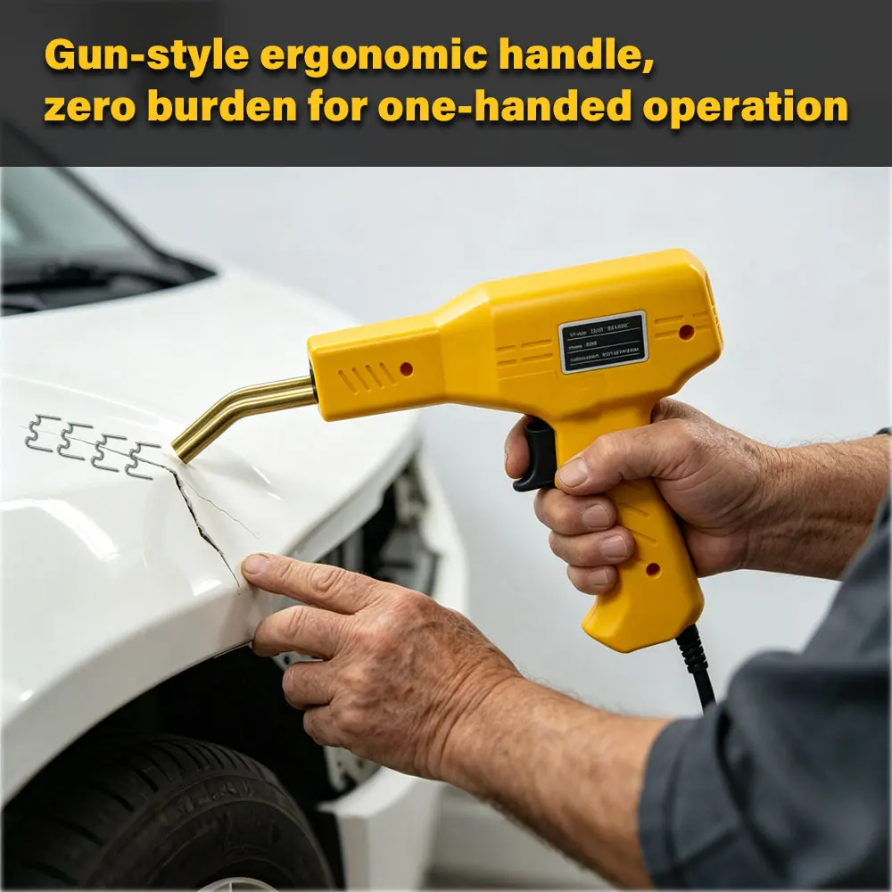 

Hot Stapler Plastic Welding Machine Bumper Repair Kit Soldering Iron For Plastic Repair Car Bumper Repair Welding Gun Yellow