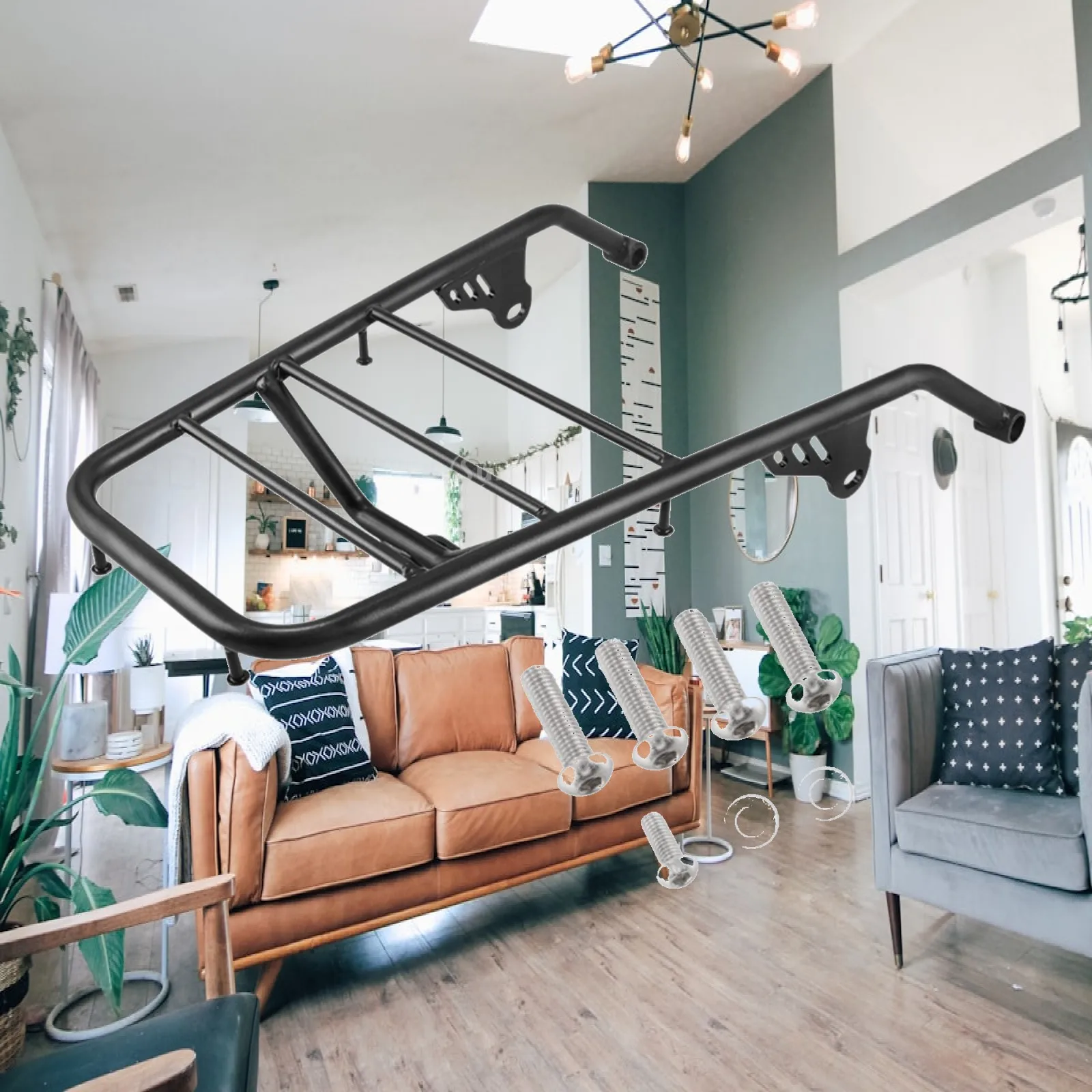 Motorcycle Luggage Rack Compatible Rear Luggage Rack Tube-Style Long-Lasting for Motorcyclists, Daily Commuting