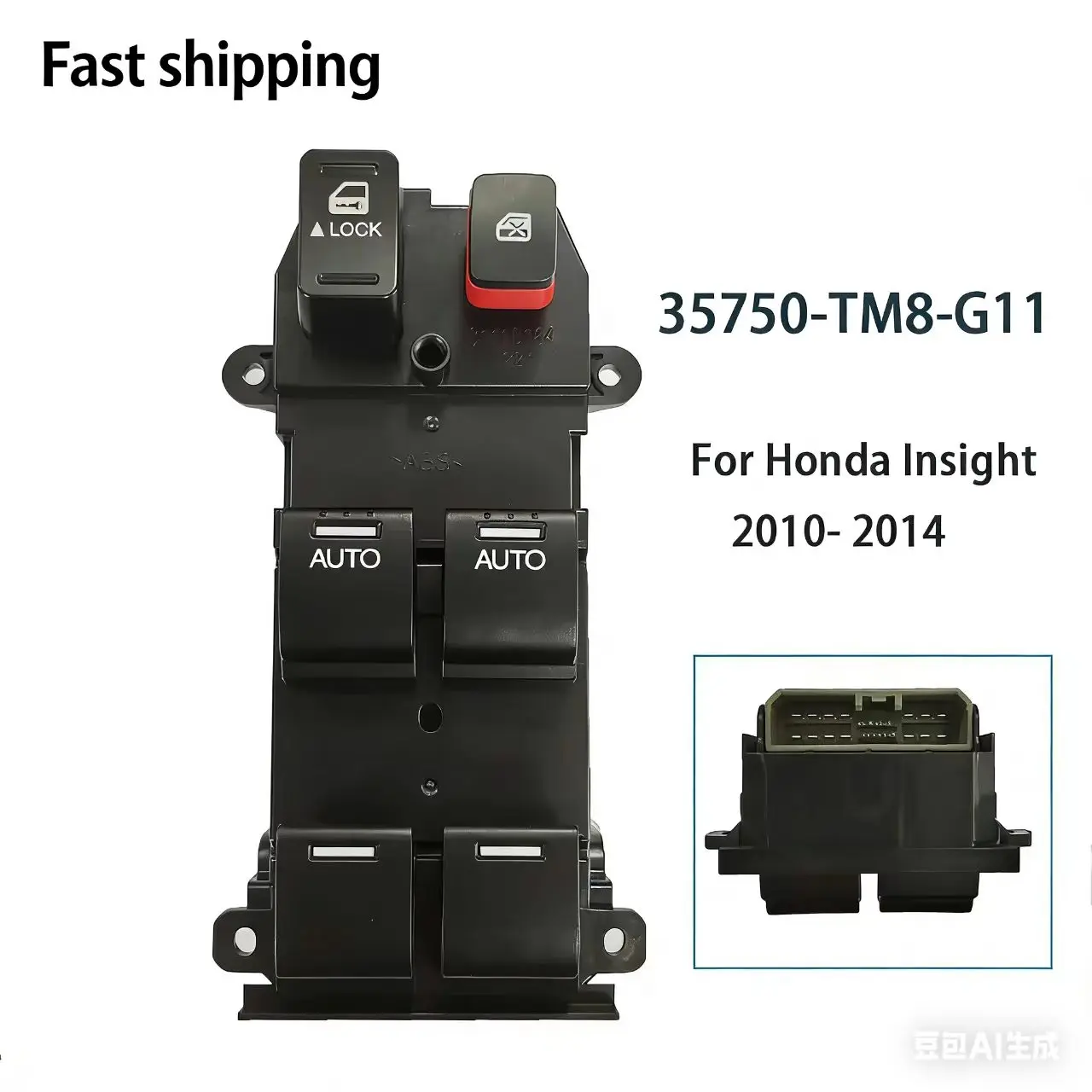 35750-tm8-g11-ホンダインサイト-2010-2011-2012-2013-2014-フロント左運転席側パワーウィンドウコントロールスイッチガラスリフターボタン