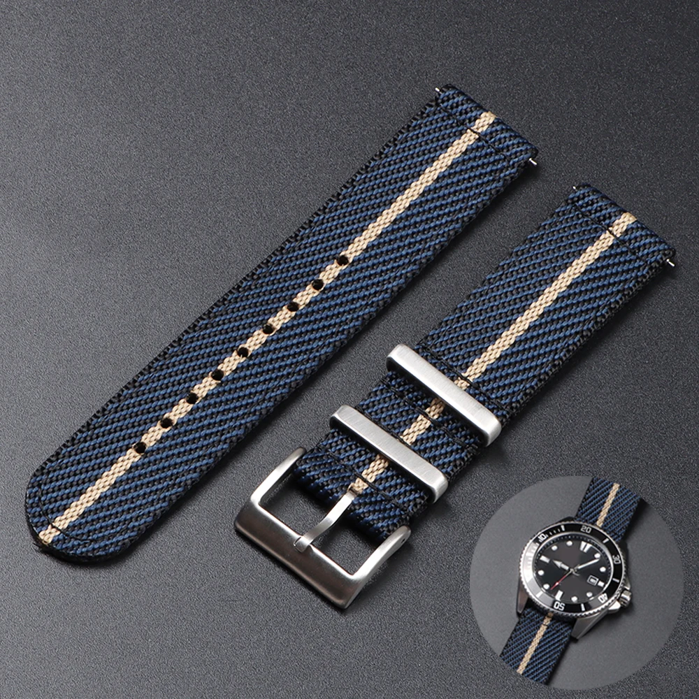 20 22 mm Nylonarmband für Tudor für Omega Uhrenarmband, gewebtes Canvas-Stoffband für Seiko Herren, Militär-Sport-Schnellverschluss-Armband