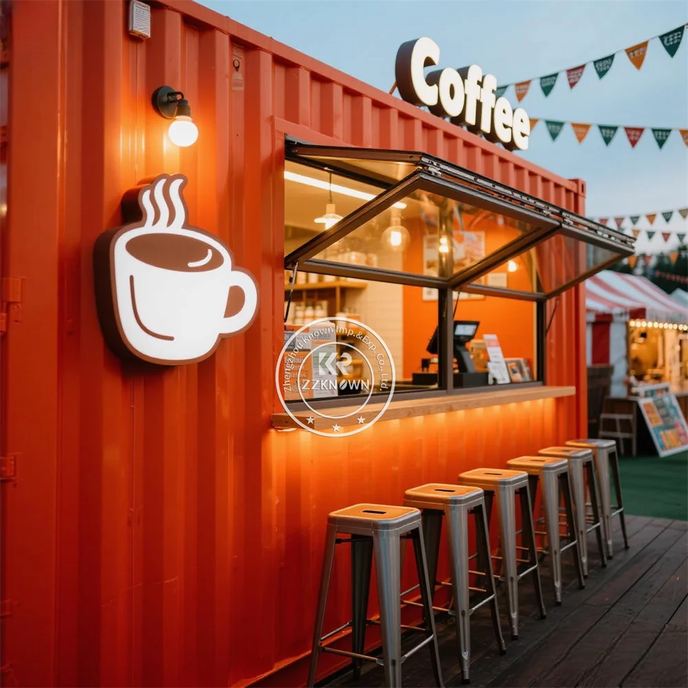 

New Modular Container House Flat Pack Containers Coffee Shop Kiosk Prefabricated Restaurant Container Bar Restaurant