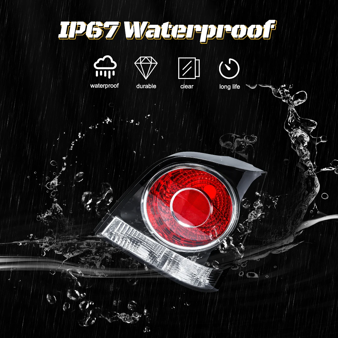 Black/Red Tail Lamp Rear Brake Light for Volkswagen VW Polo Hatchback 2006-2010 Tail Light Assembly Without Bulb