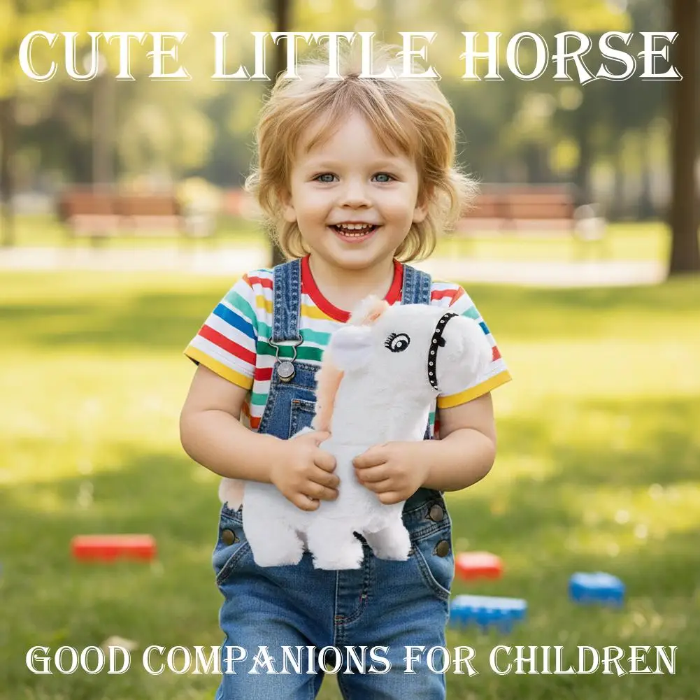 1Interactief Pluche Elektrisch Paard Speelgoed Realistisch Lopen Pony Schattig Elektronisch Huisdier Voor Kinderen Jongens Meisjes Zonder Batterij U1U4