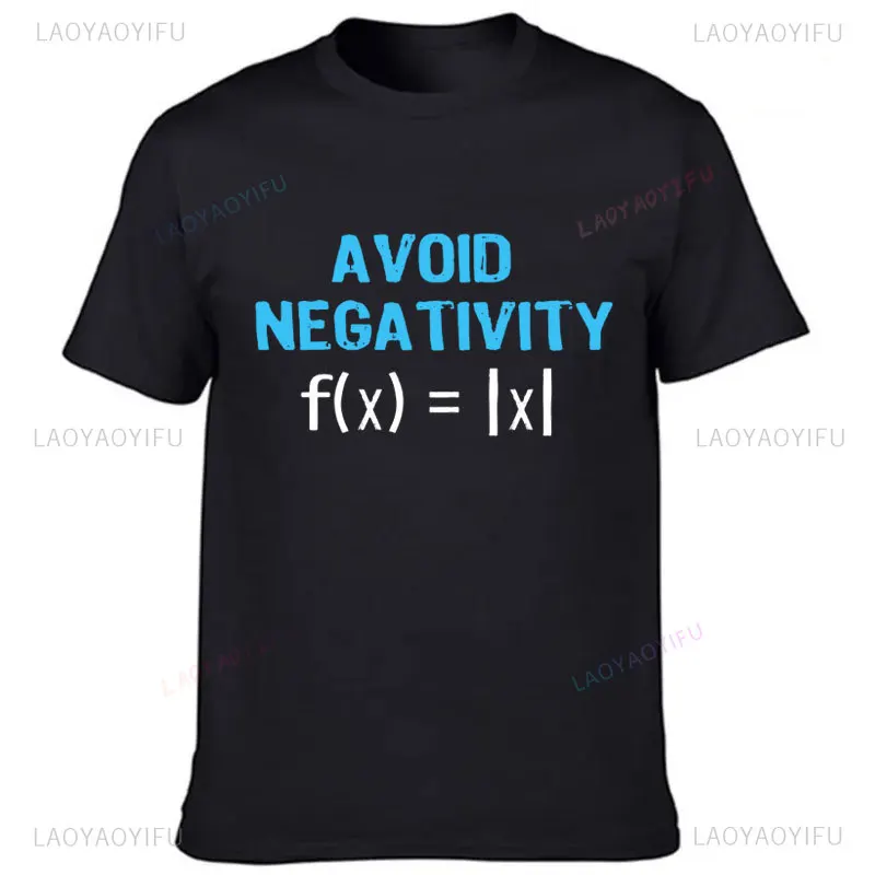 Avoid Negativity Funny Mathematics Absolute Value Cotton Tshirt Math Function Geek T Shirt Short-sleev Tees Clothes Ropa Hombre