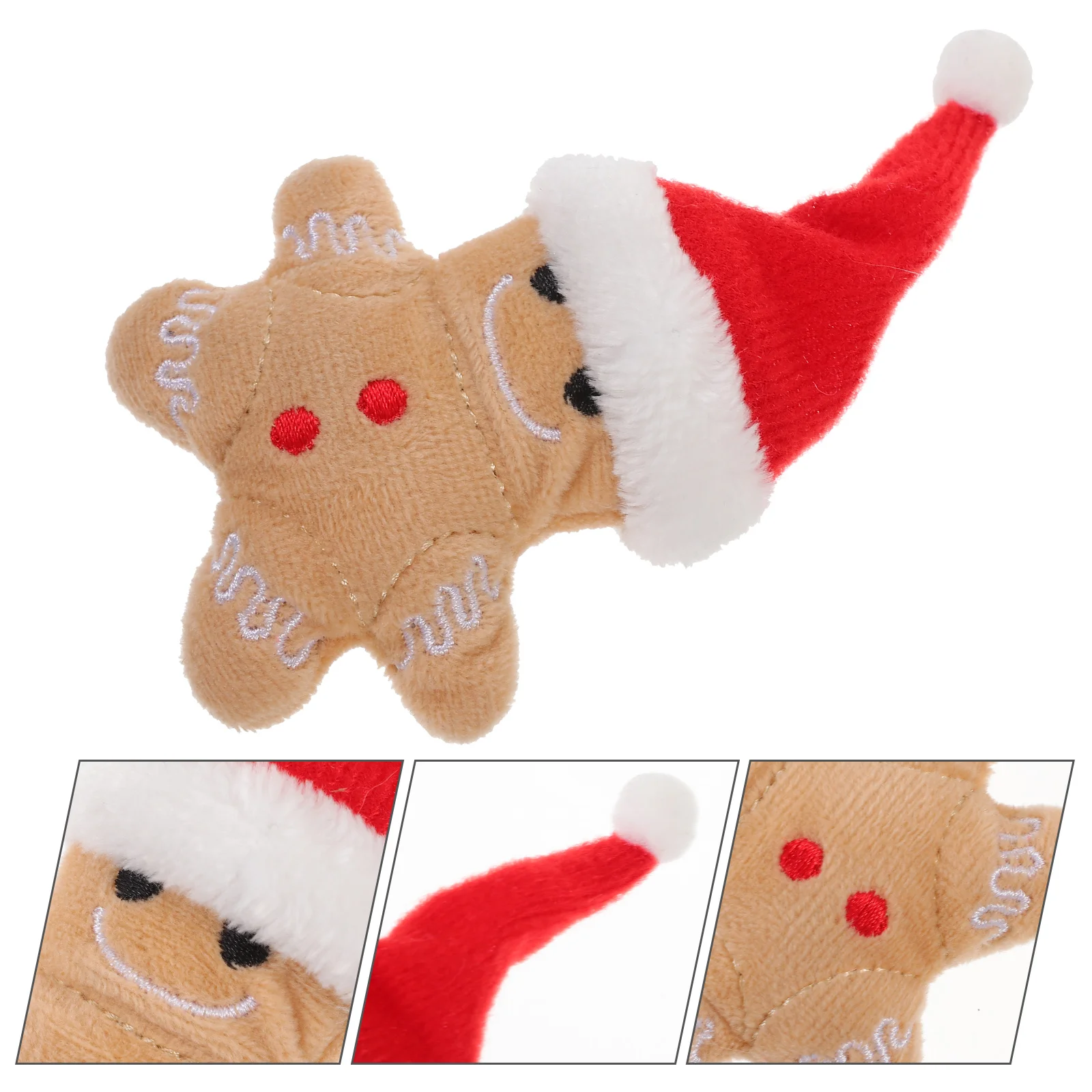 Plush Dog Toy Kitten Toys Gingerbread Man Shape Cat Christmas Catnip Indoor Cats Teething Small Chew Toy Safe Materials Enticing