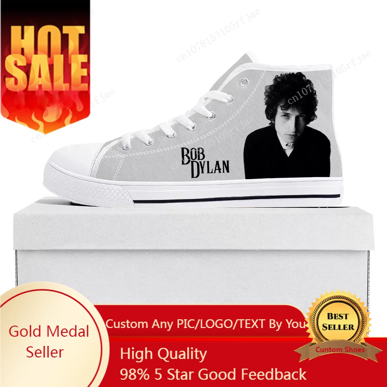 

Bob Dylan Rock Singer Songwriter Art High Top High Quality Sneakers Mens Womens Teenager Canvas Sneaker Couple Shoe Custom Shoe