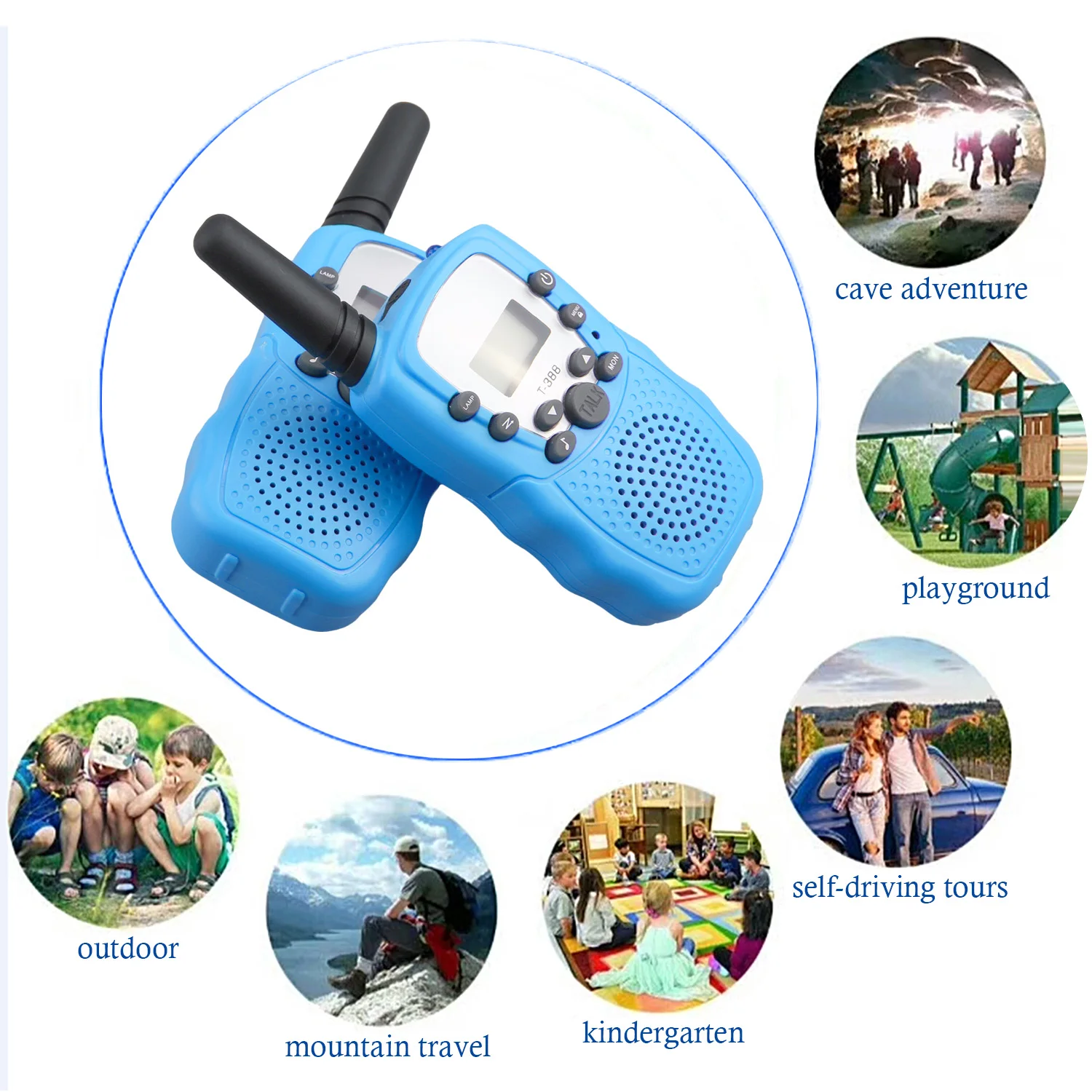 2 Chiếc 3-5Km Phạm Vi 2 Chiều Tầm Xa Bộ Đàm Đài Phát Thanh Interphone Đồ Chơi Dành Cho Trẻ Em Kids Ngoài Trời đi Cắm Trại Quà Tặng