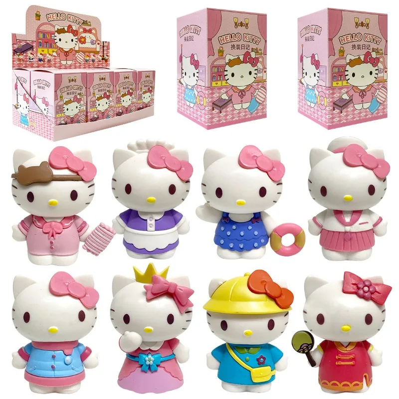 

Sanrio Kuromi My Melody Cinnamoroll Blind Box Figure Random Style Anime Action Figure Toy Gift For Kids Girls cat figures