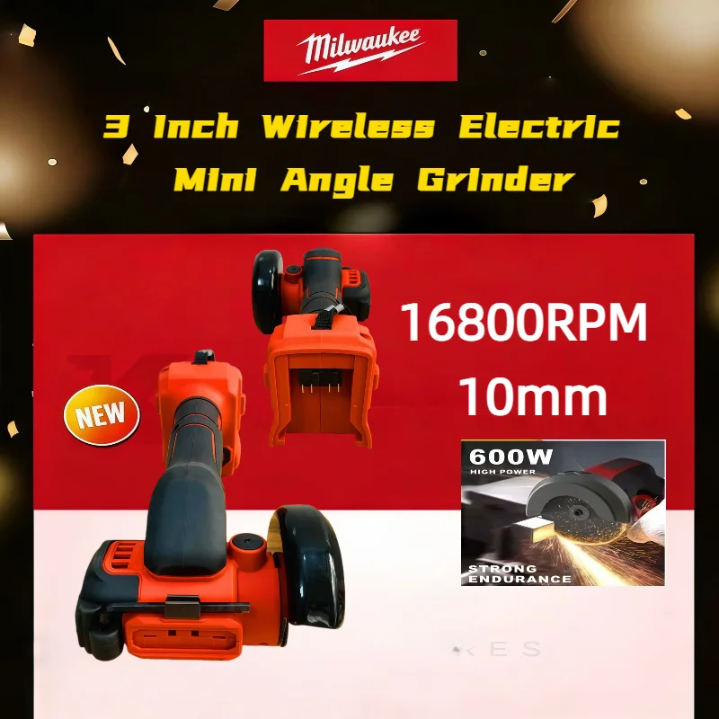

Milwaukee Mini 3 Inch Angle Grinder Cordless Polishing Machine Diamond Cutting Grinding Cut OFF Tool For 18V Battery
