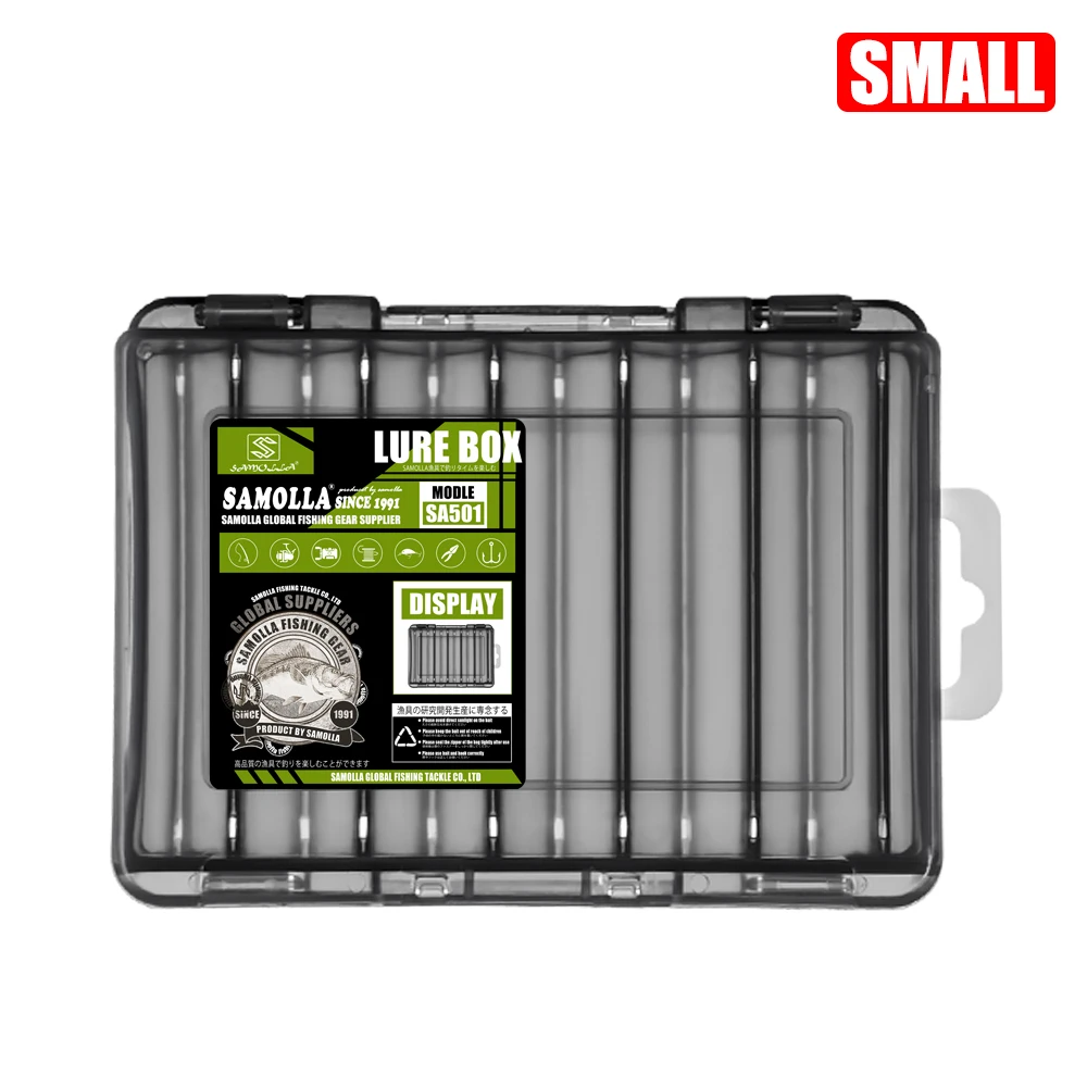 SAMOLLA Doppelseitige kompakte Tackle Box – Streamline Fishing mit langlebigem, vielseitigem Organizer für Köder, Haken und Köder