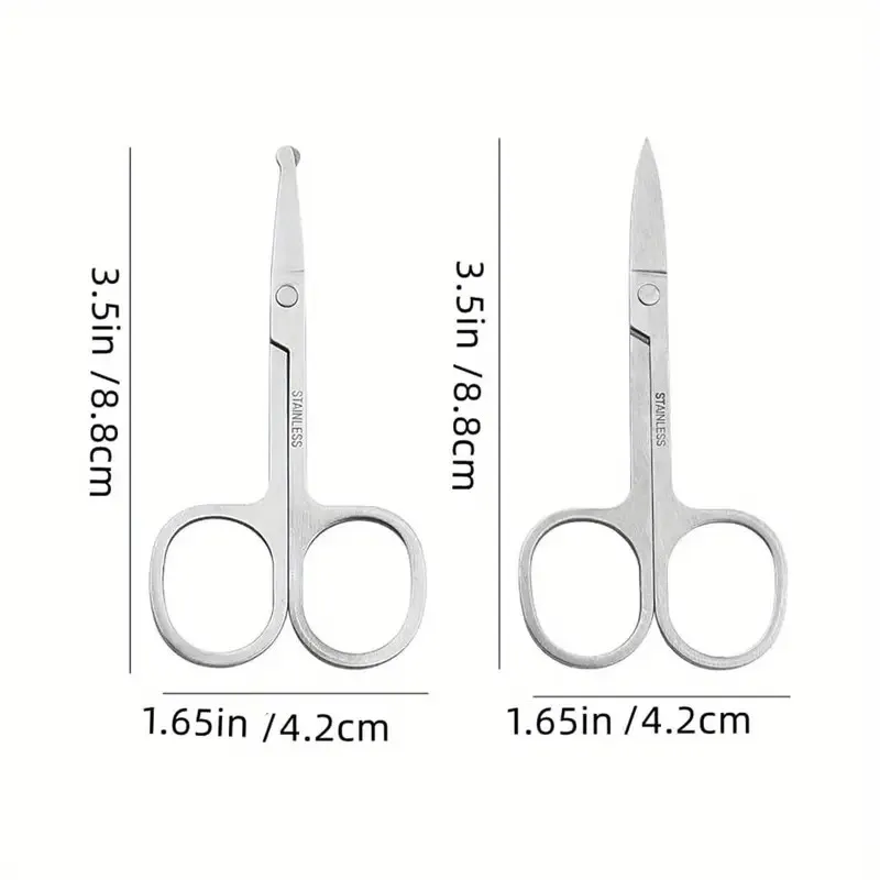 Zestaw nożyczek 1/2 szt. 5 cali, małe, ze stali nierdzewnej, bezpieczne do osobistego przycinania włosów na twarzy.