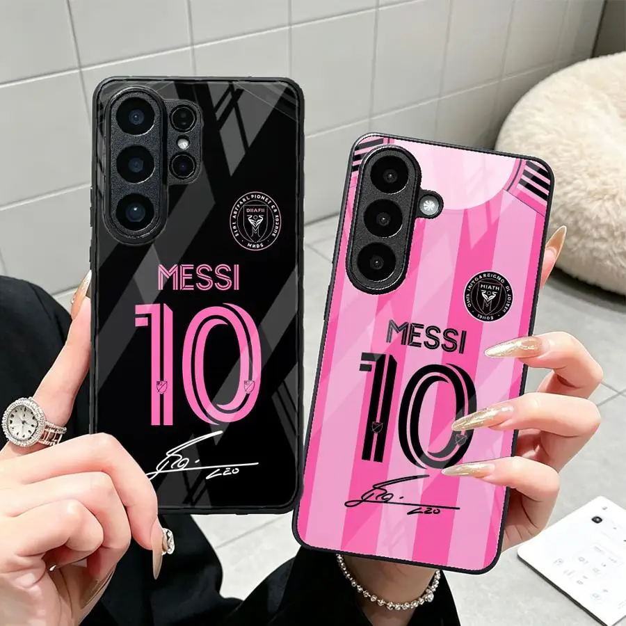 FootBall Number 10 Glass Case for Samsung Galaxy S26 Ultra S22 S23 FE S24+ 24 Plus 25 Edge S21 S20 S23+ S25+ S26+ Phone Cover