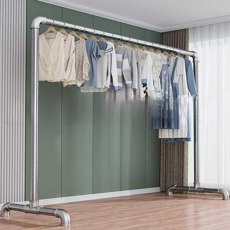simple-indoor-balcony-clothes-drying-rack-single-pole-pipe-free-standing-outdoor-use-easy-to-assemble-laundry-drying-holder