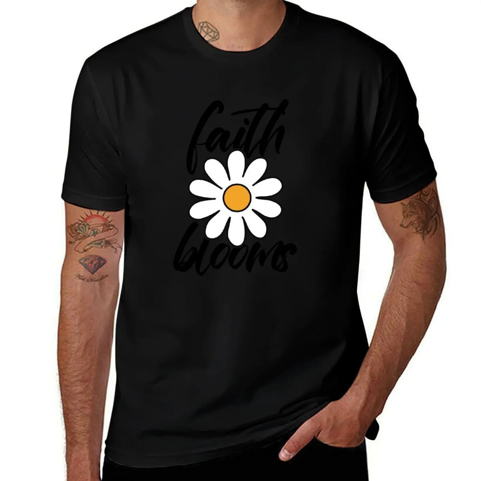 

t man man woman, Blooms,Christian cotton man funny girl shirts Faith T-Shirt christian t shirt casual t shirt