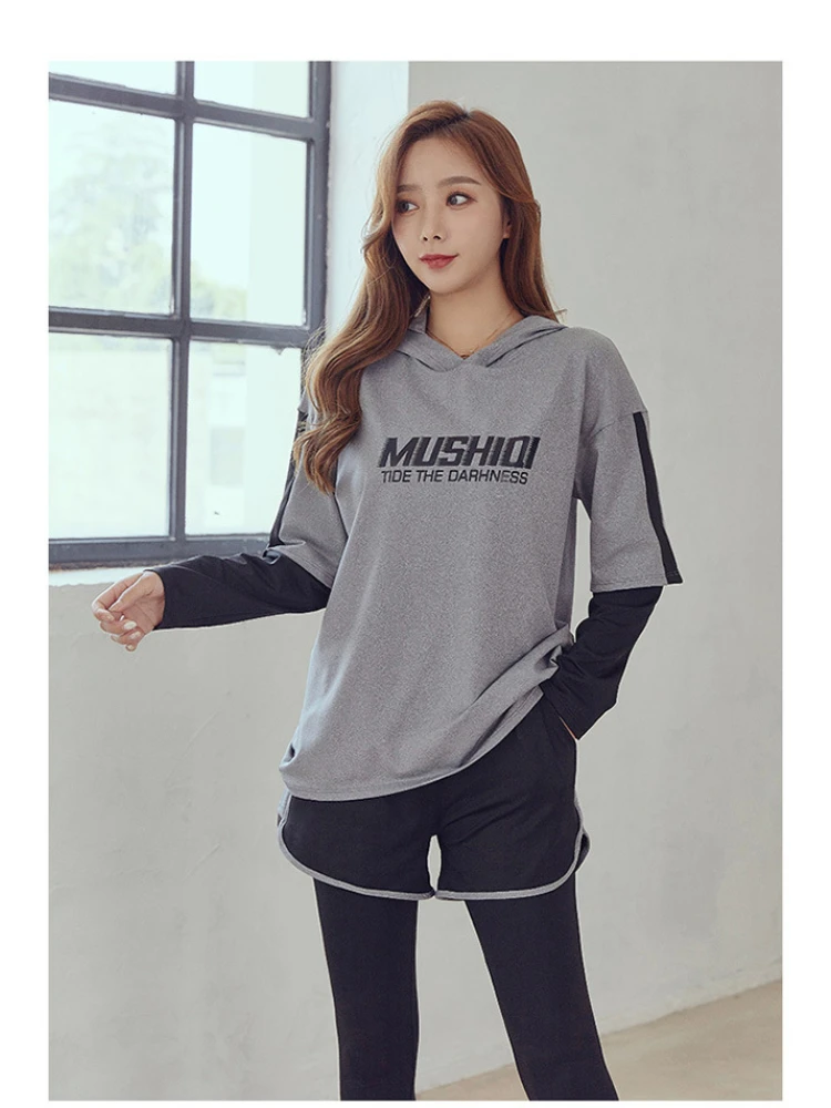 Track Suit Women Fitness Clothing Suit Four Piece Gym Sports Suit Running Quick Drying Loose Slim  Yoga Clothes Ladies