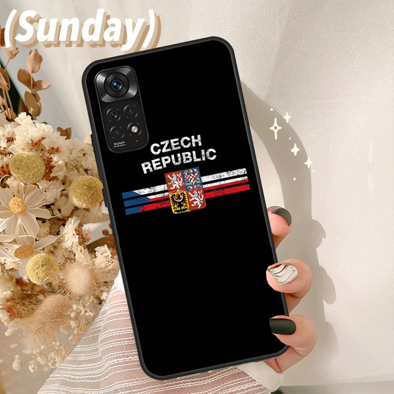 Czech Emblem Czech Republic Flag Case For Redmi Note 11 10 8 9 12 Pro Plus Note 12S 11S 10S 9S Cover For Redmi 12C 9C 10C 10A