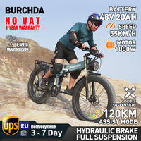 BURCHDA r5provevable electric bike foldable Adulte1500W battery Li-ion48V20AH autonomous electric MTT powerful fast delivery
