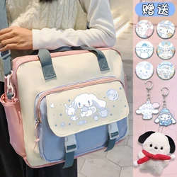 Lolita 3Ways Cinnamoroll Anime Pain Messenger Computer Backpack Shoulder Bag Handbag Cartoon Zipper Crossbody Bag