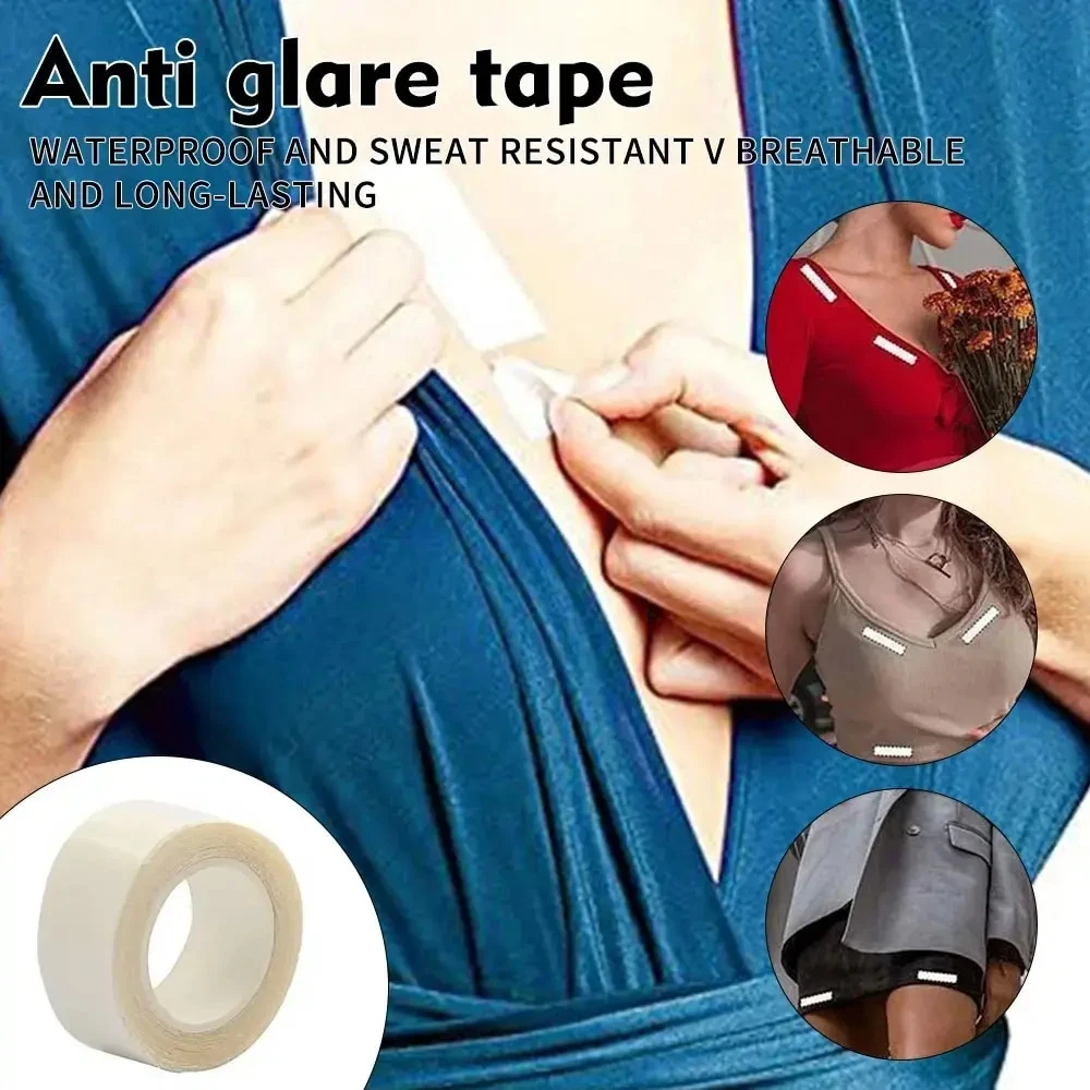 Double Sided Safety Body Tape, 5 Meters, Transparent Underwear Tape, Bra, Medical Waterproof Tape, Anti Reflective Sticker