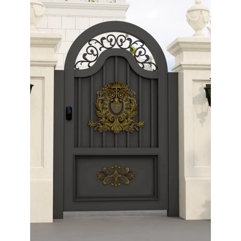 Aluminum alloy courtyard , villa garden, wrought iron country yard , stainless steel outdoor single door, folio