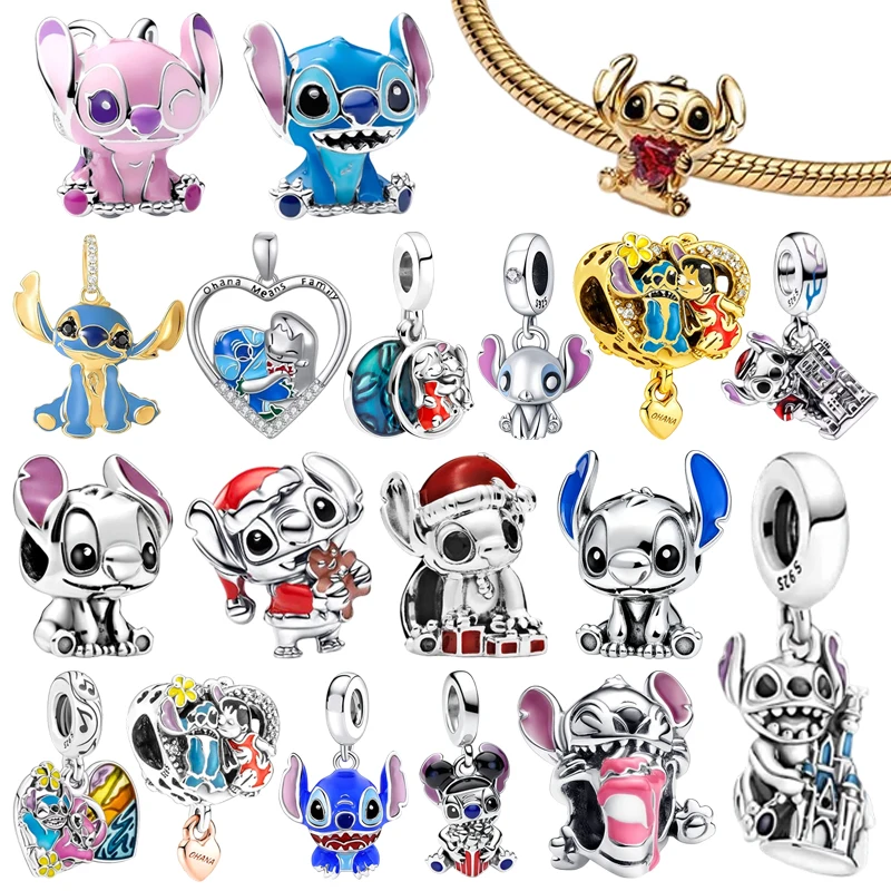 2025 Vendita calda Disney Stitch Series Charms Gioielli fai da te Regalo Stitch Torta di compleanno Lilo & Stitch Perline Misura braccialetto originale