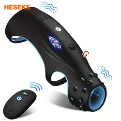 HESEKS Penis Vibrator Men Remote Control Vibrating Cock Ring Ejaculation Delay Penis Extender Enlargement Sex Toy For Couple 18+