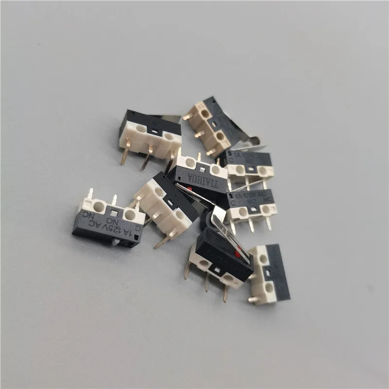 10pcs of miniature limit switch button switch 1A / 125V AC mouse switch long handle roller lever arm SPDT 12 * 6 * 6mm