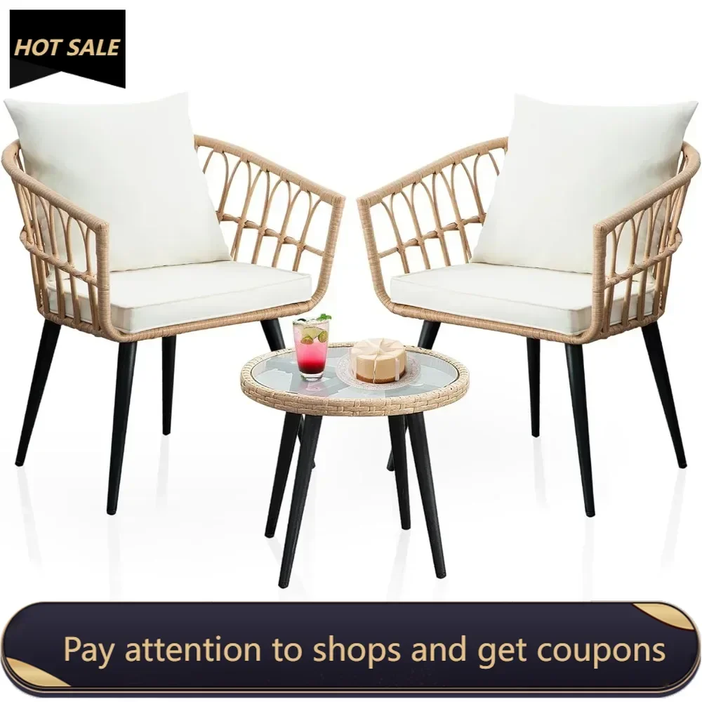 3 Piece Patio Bistro Sets Outdoor Furniture Porch Balcony Couch Lounge Set Garden Decor Sonny Angel Backyard Dinning Tables Sets